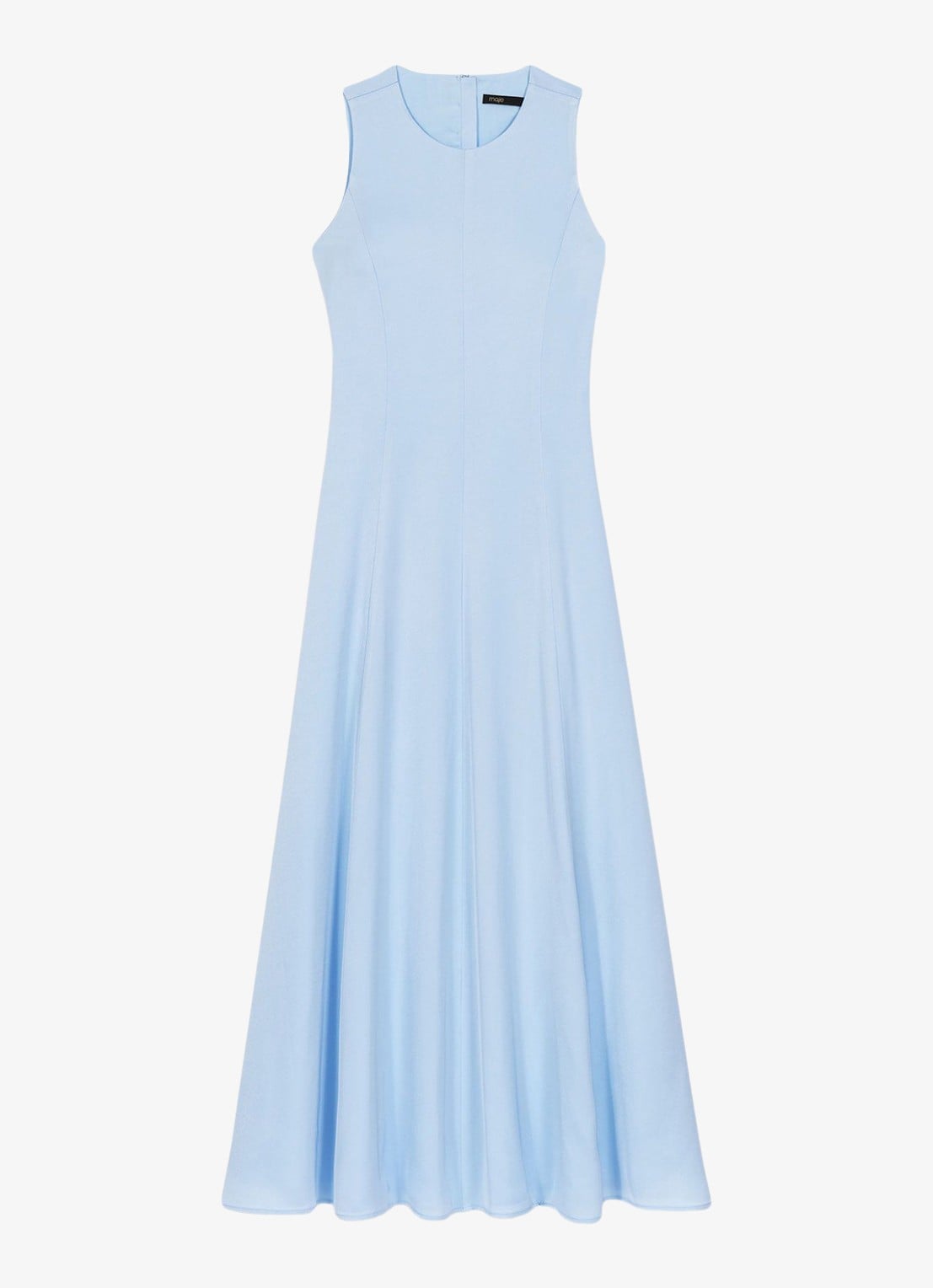 Maje Midi jurk met cut-out detail - voorkant 2 lichtblauw
