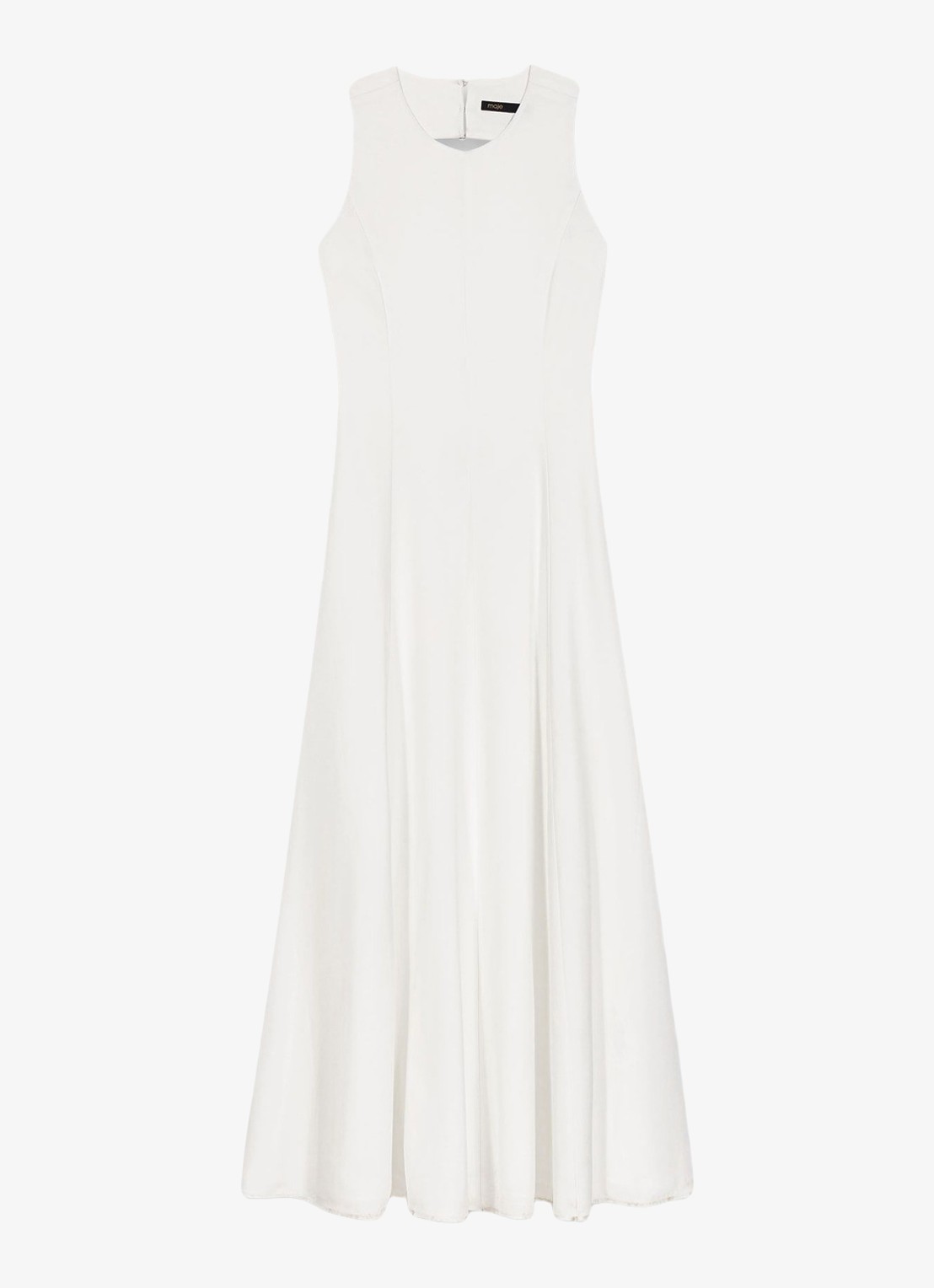 Maje Midi jurk met cut out detail - voorkant wit