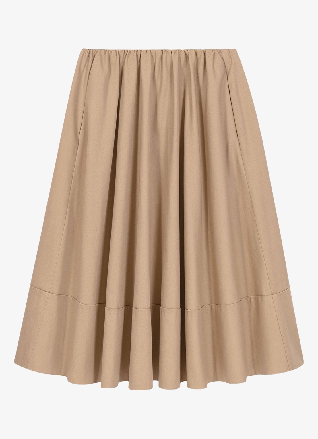 Maje Midi rok met plooien en steekzakken - voorkant 6 beige