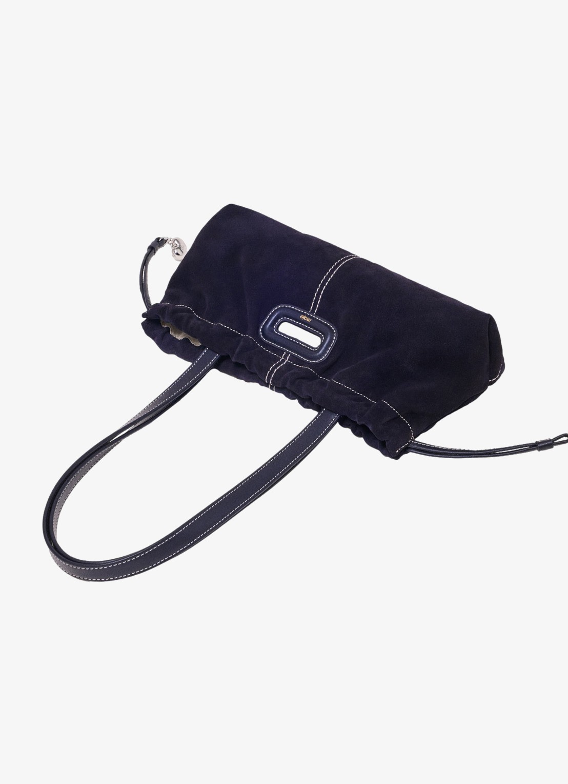 Maje Milpli Gazette tas van getikte suède - achterkant 5 marineblauw