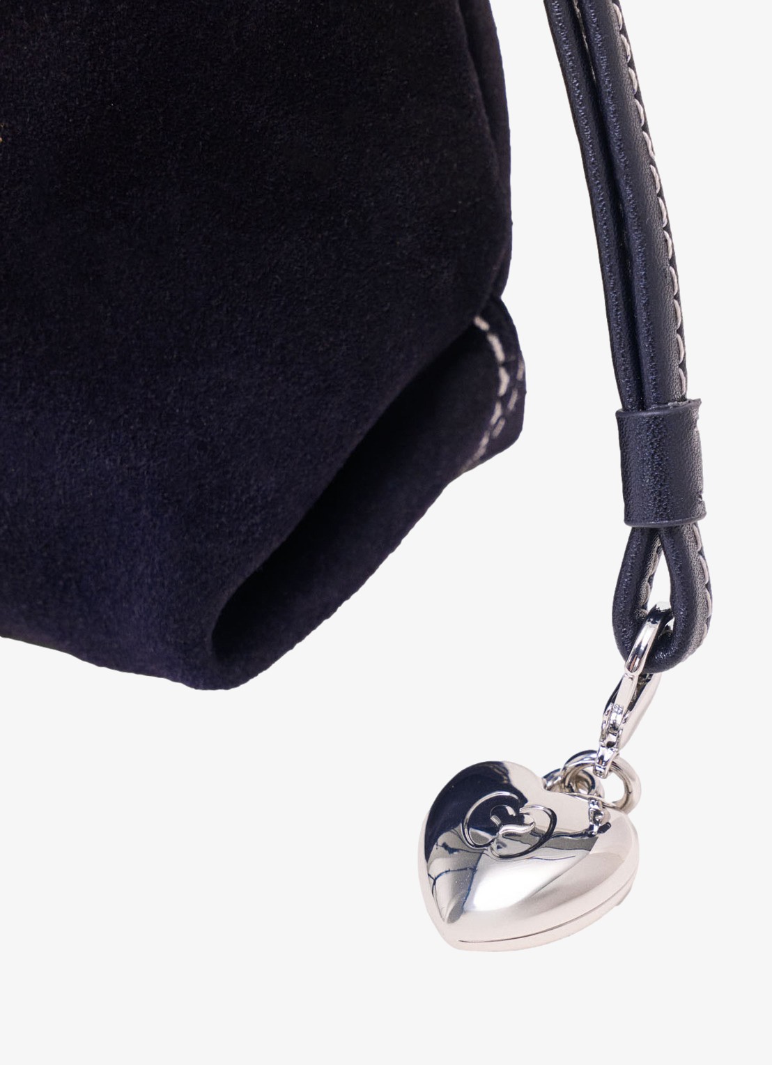 Maje Milpli Gazette tas van getikte suède - detail 2 marineblauw