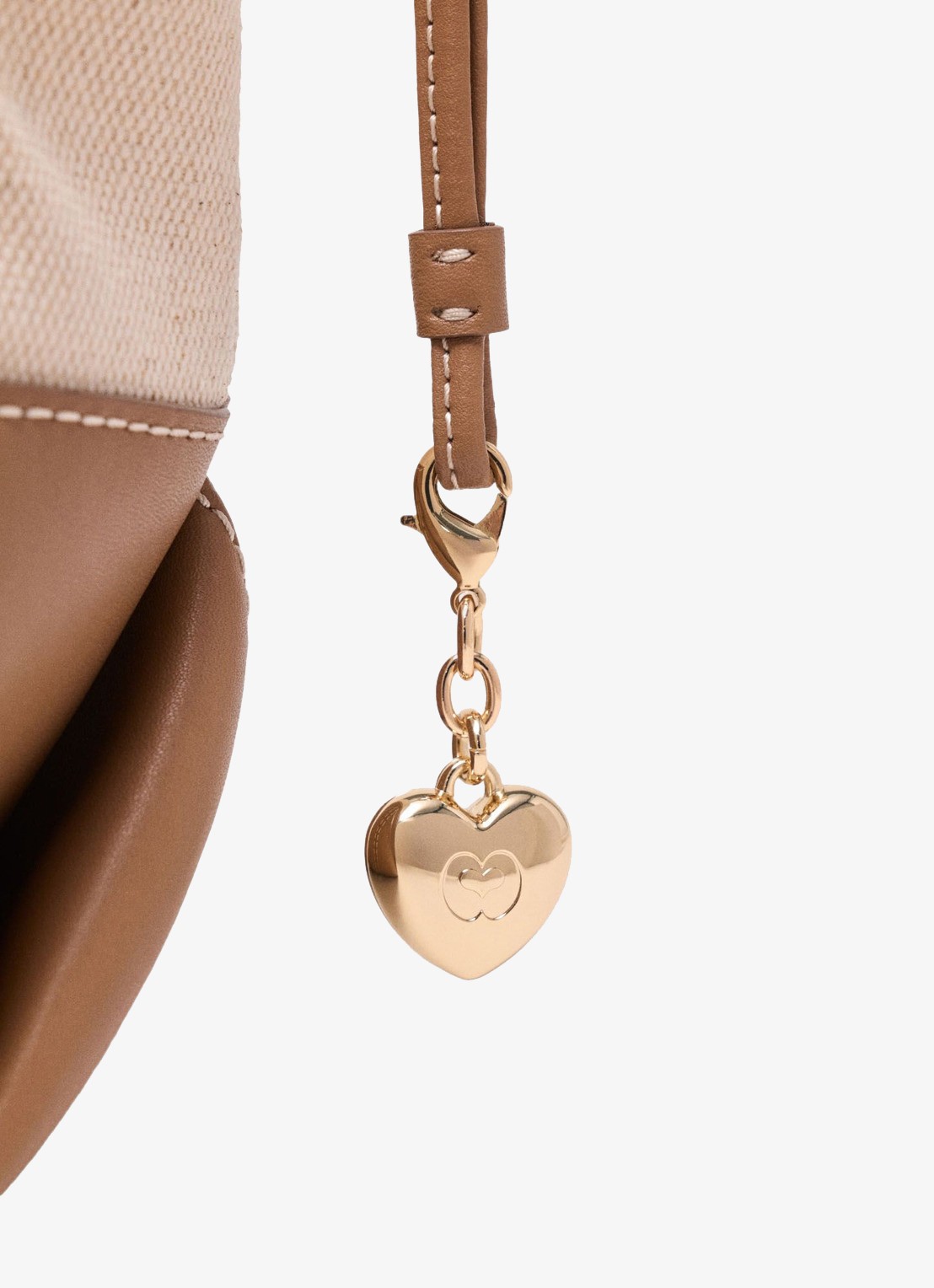 Maje Milpli tote bag van canvas en leer - detail 3 moca / wit