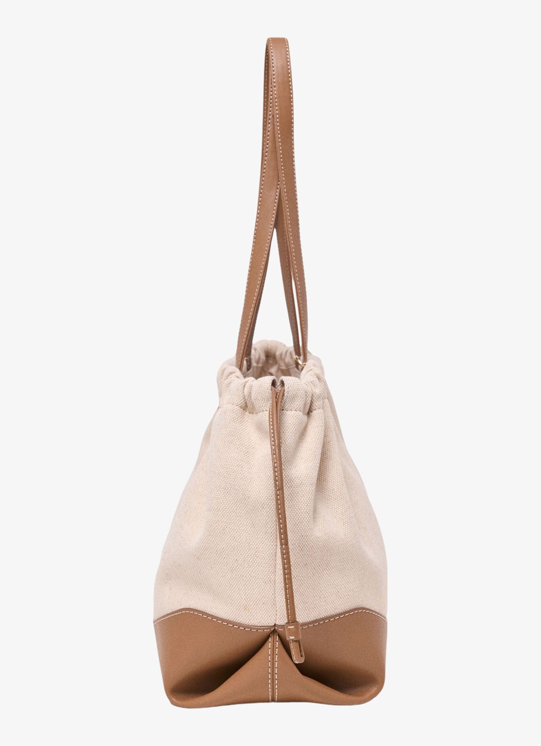 Maje Milpli tote bag van canvas en leer - detail 5 moca / wit