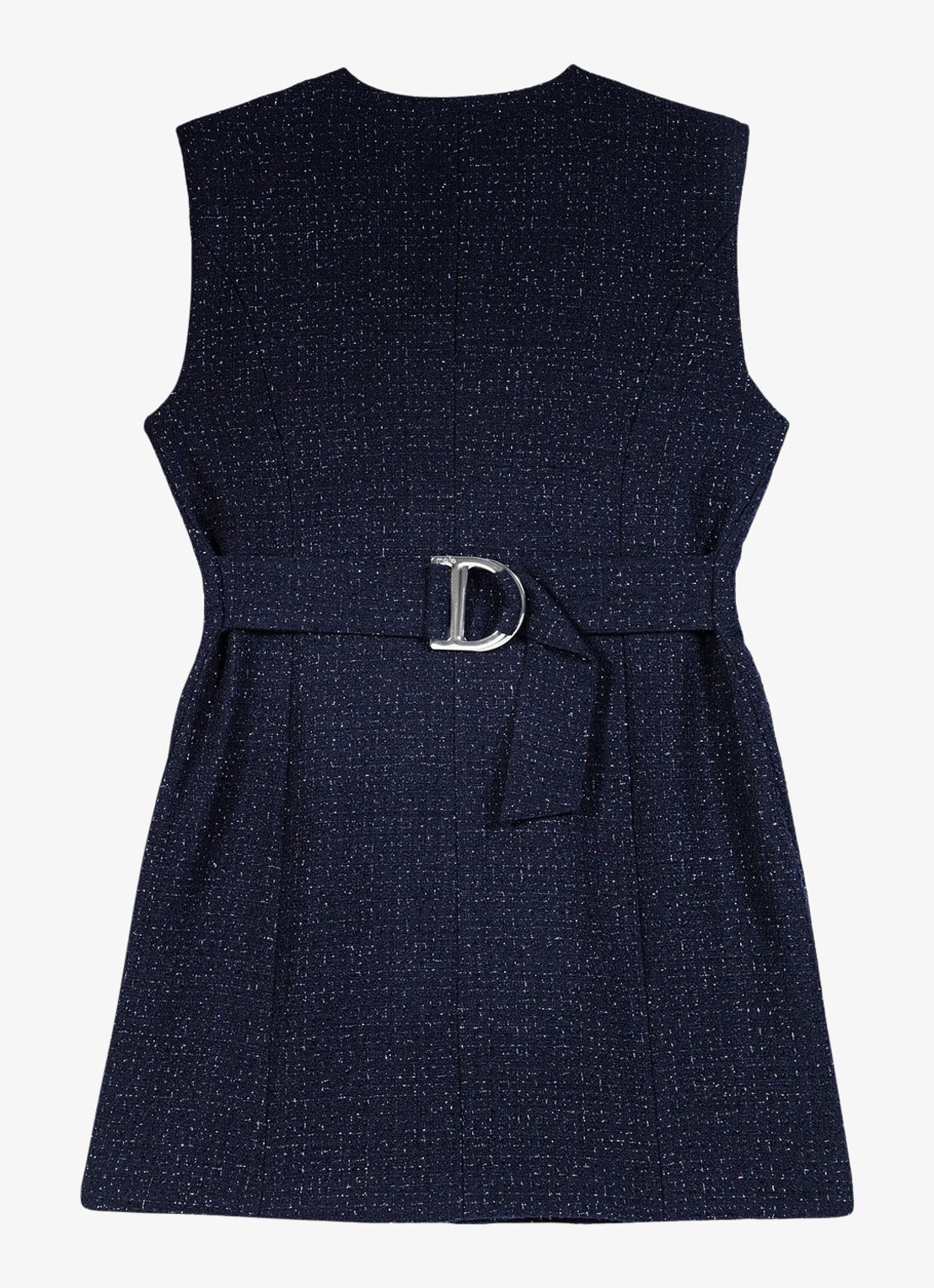 Maje Mini blousejurk met lurex en klepzakken - detail 4 donkerblauw