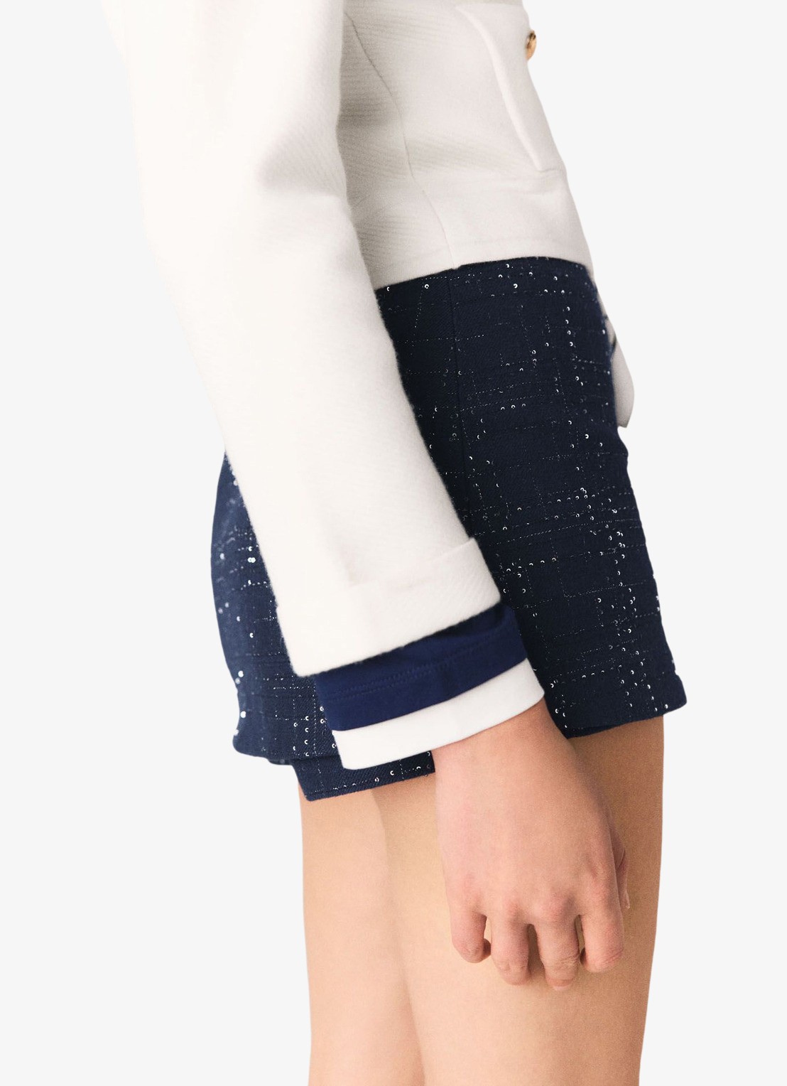 Maje Mini broekrok met strass - detail 7 donkerblauw