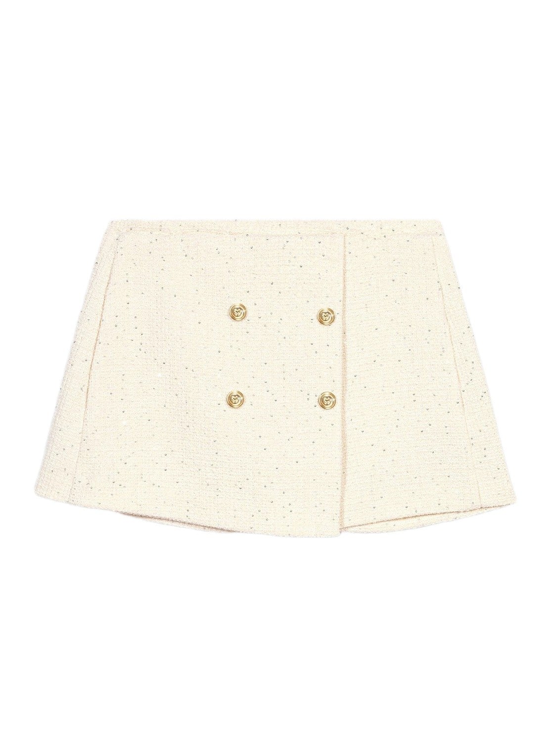 Maje Mini broekrok met tweed-look - voorkant 7 beige