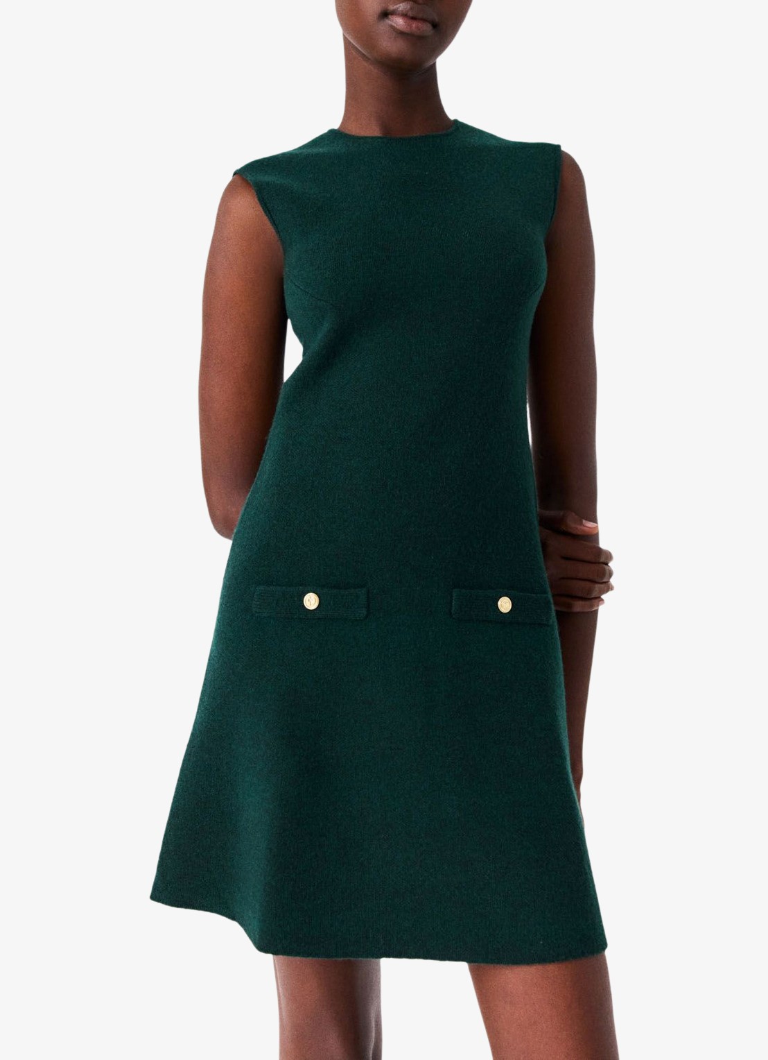 Maje Mini jurk met afneembare trui - detail 5 zeegroen