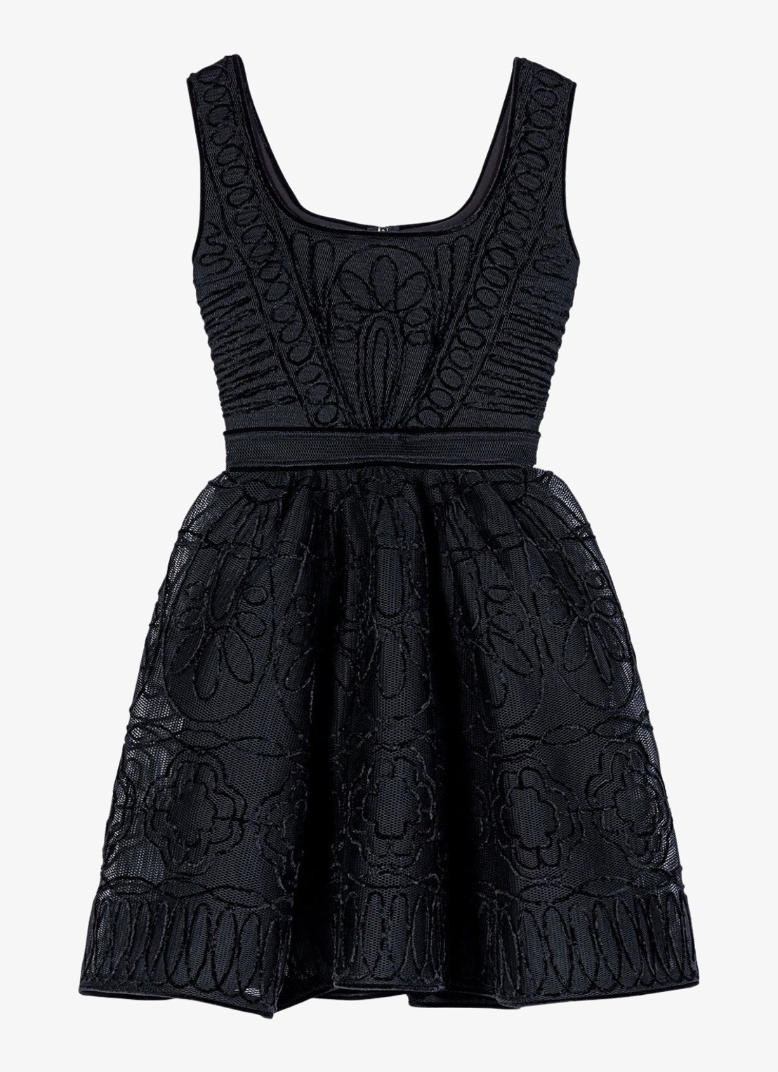 Maje Mini jurk met borduring - voorkant zwart