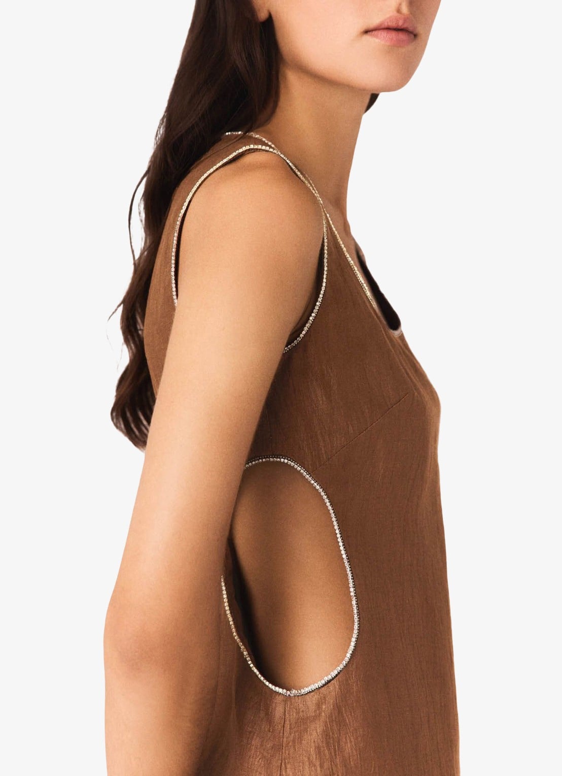 Maje Mini jurk met cut-out detail - detail 5 bruin