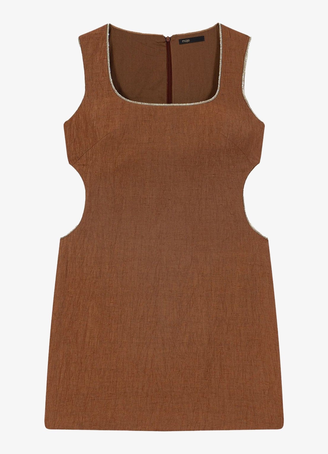 Maje Mini jurk met cut-out detail - voorkant 7 bruin