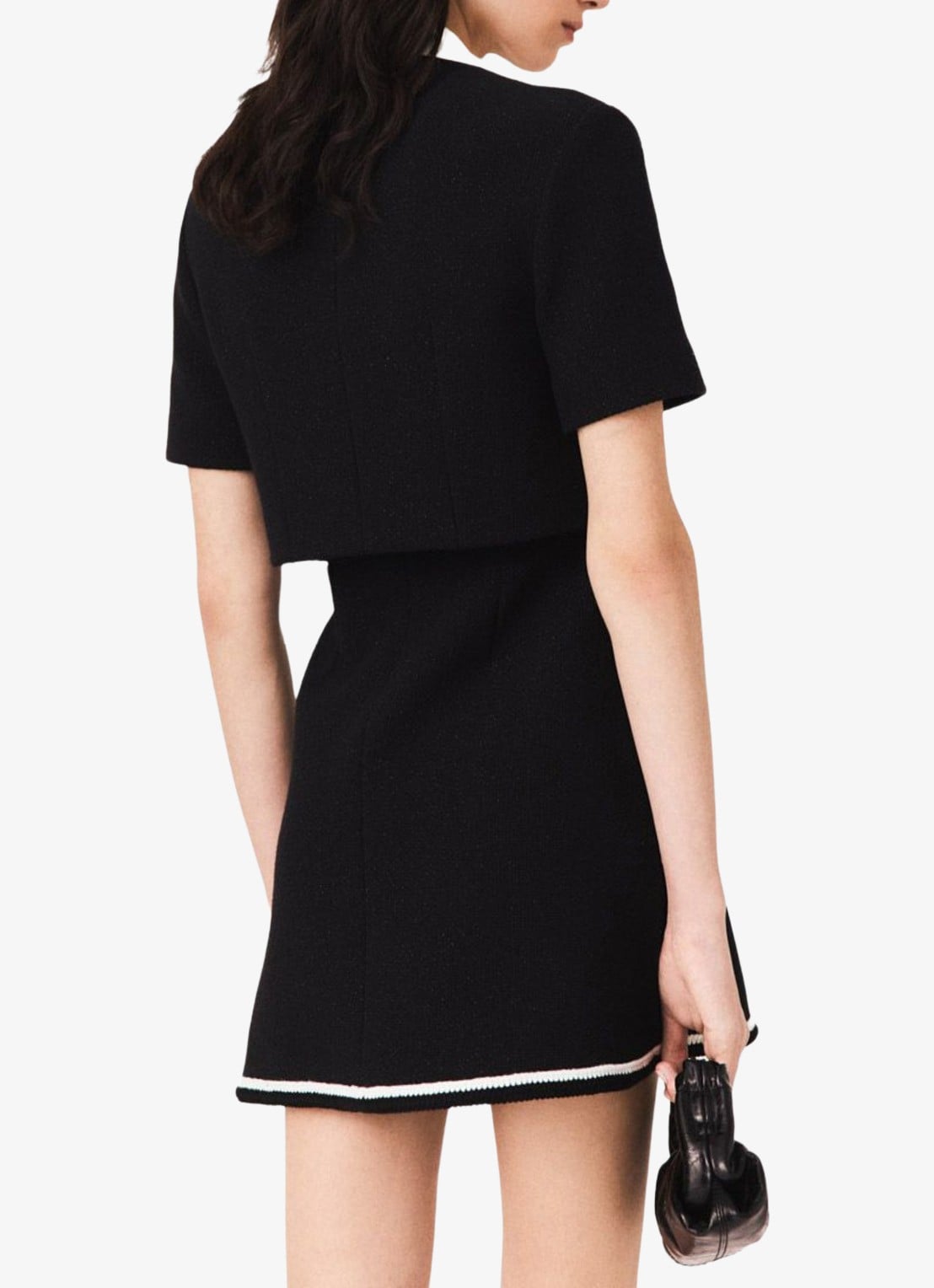 Maje Mini jurk met lurex - achterkant zwart
