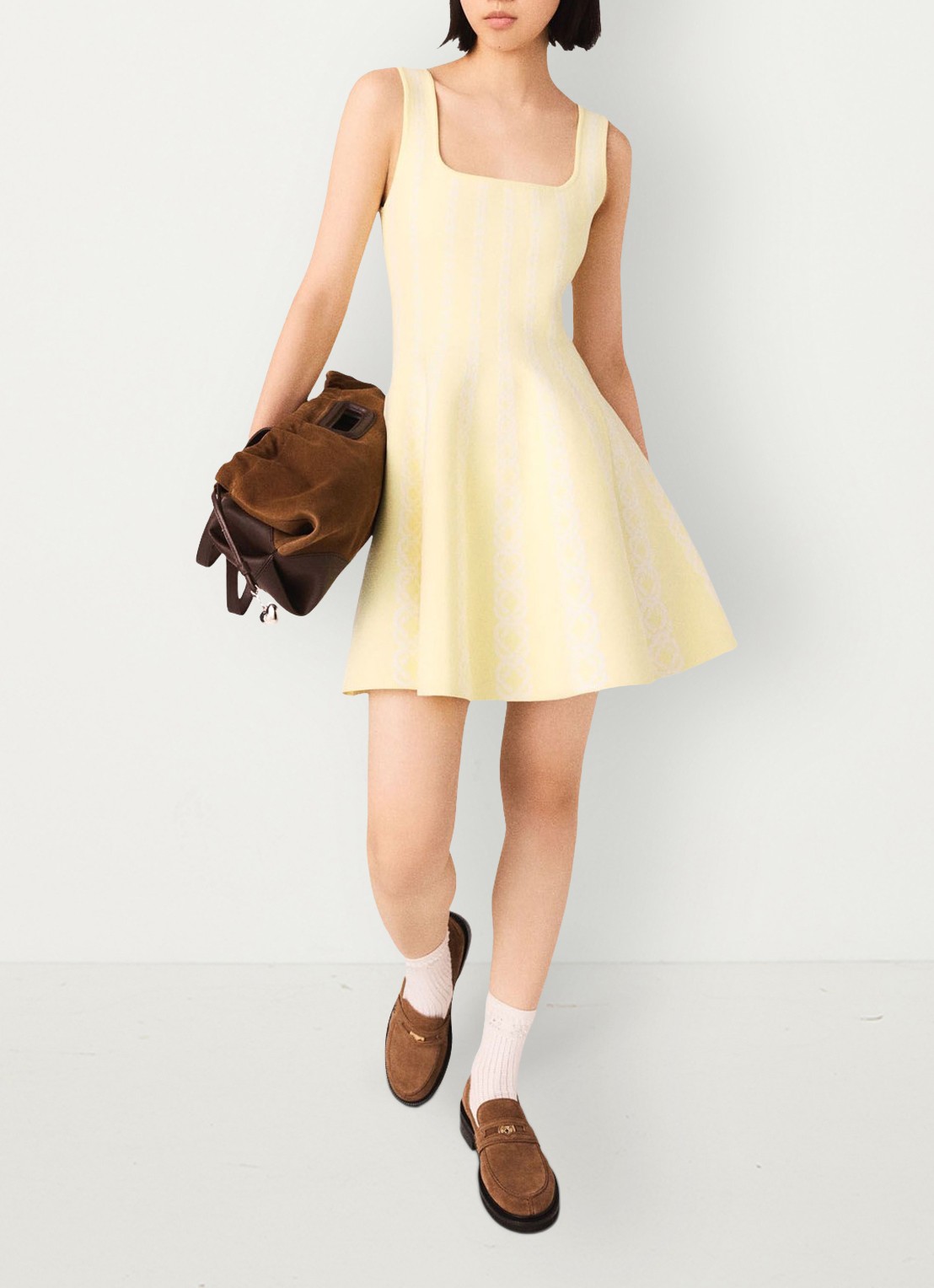 Maje Mini jurk met print - detail geel