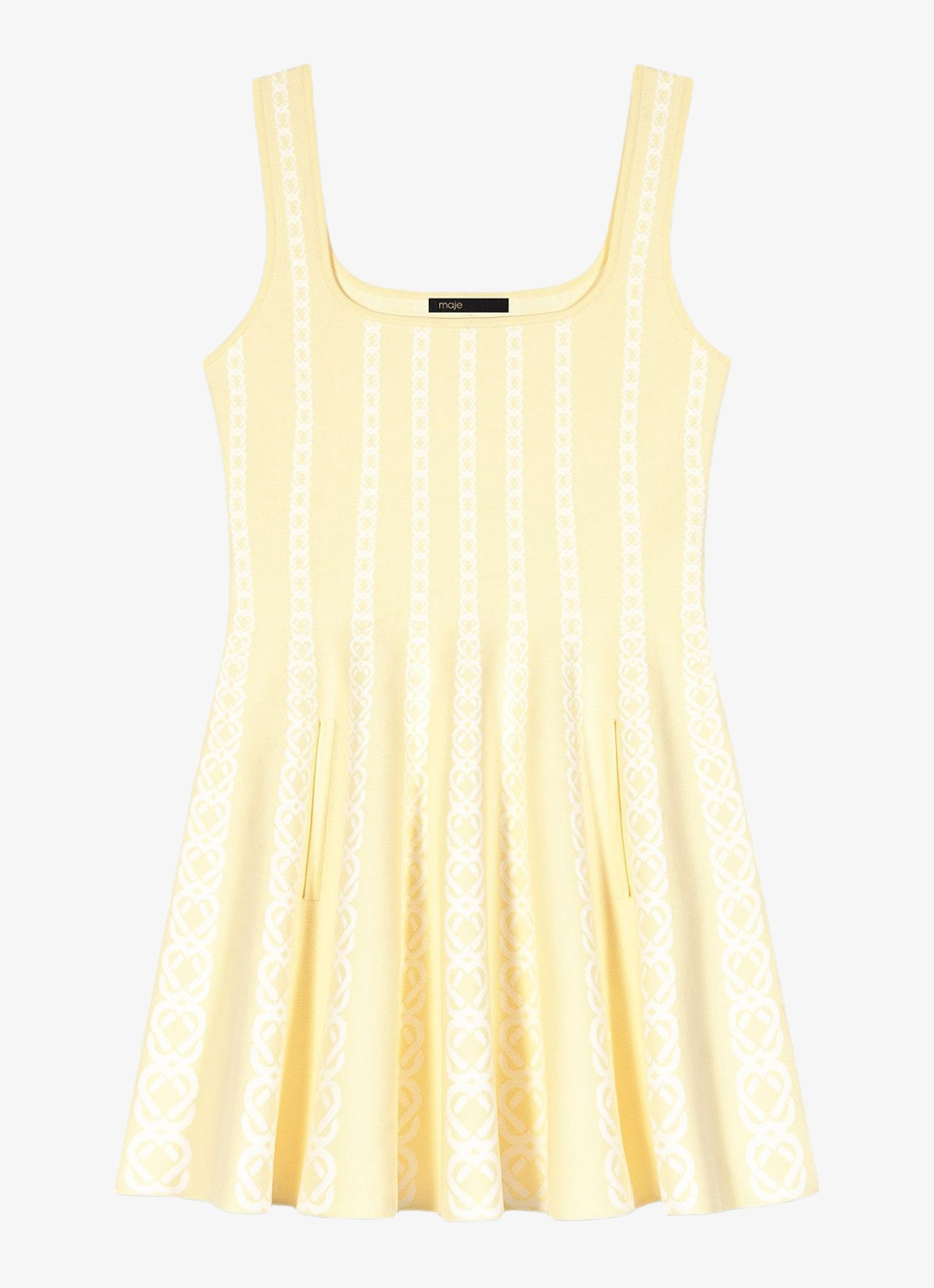 Maje Mini jurk met print - voorkant 6 geel