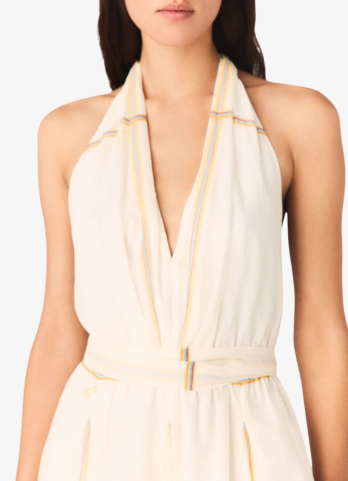 Maje Mini jurk met rugdecolleté - detail 6 wit