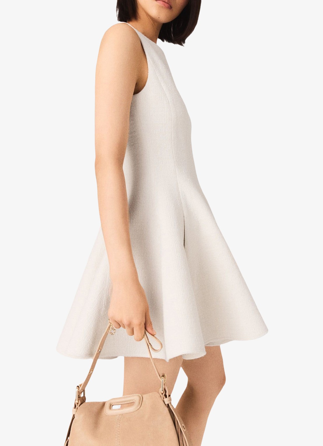 Maje Mini jurk met steekzakken - detail 4 beige