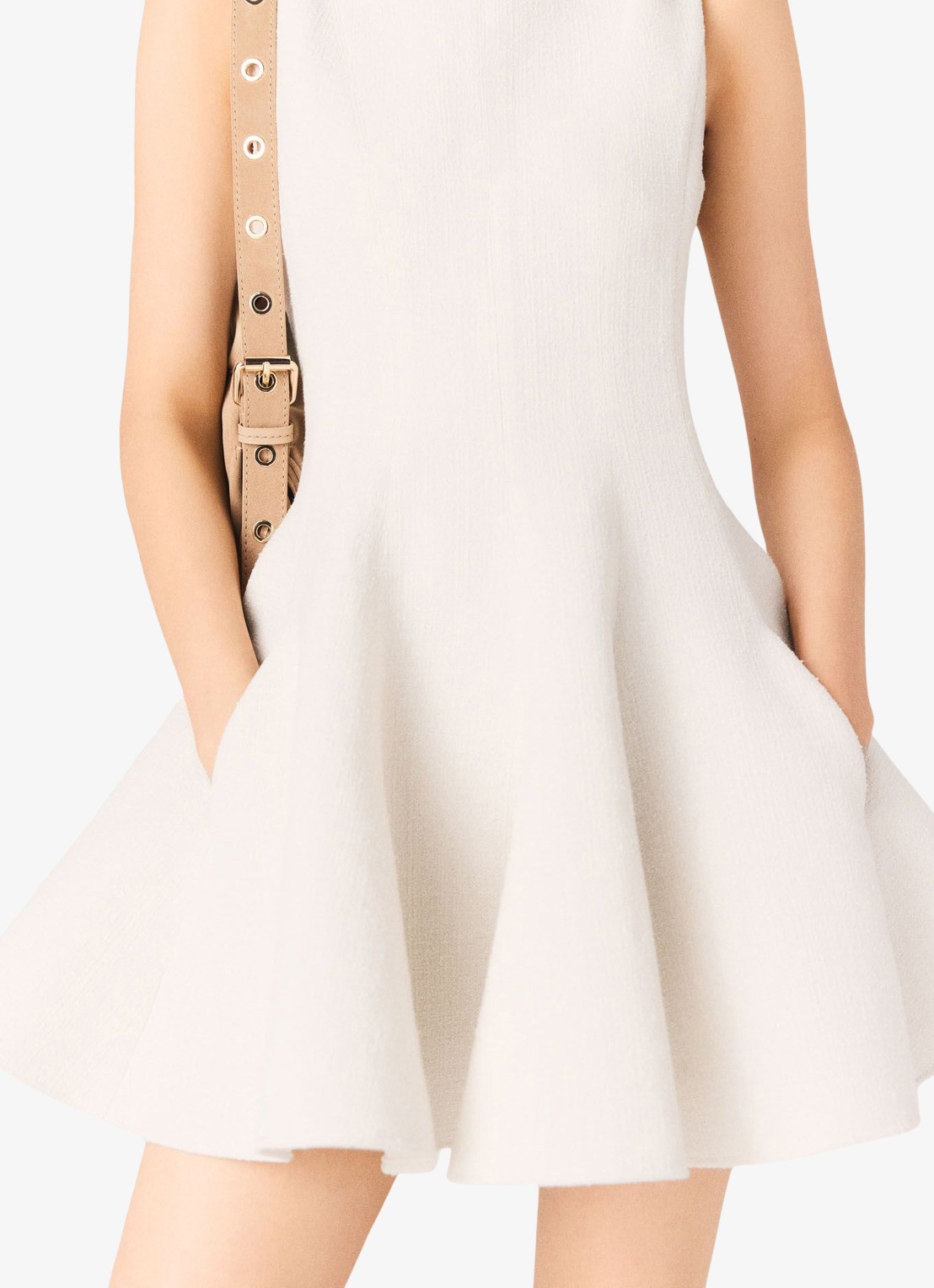 Maje Mini jurk met steekzakken - detail 6 beige