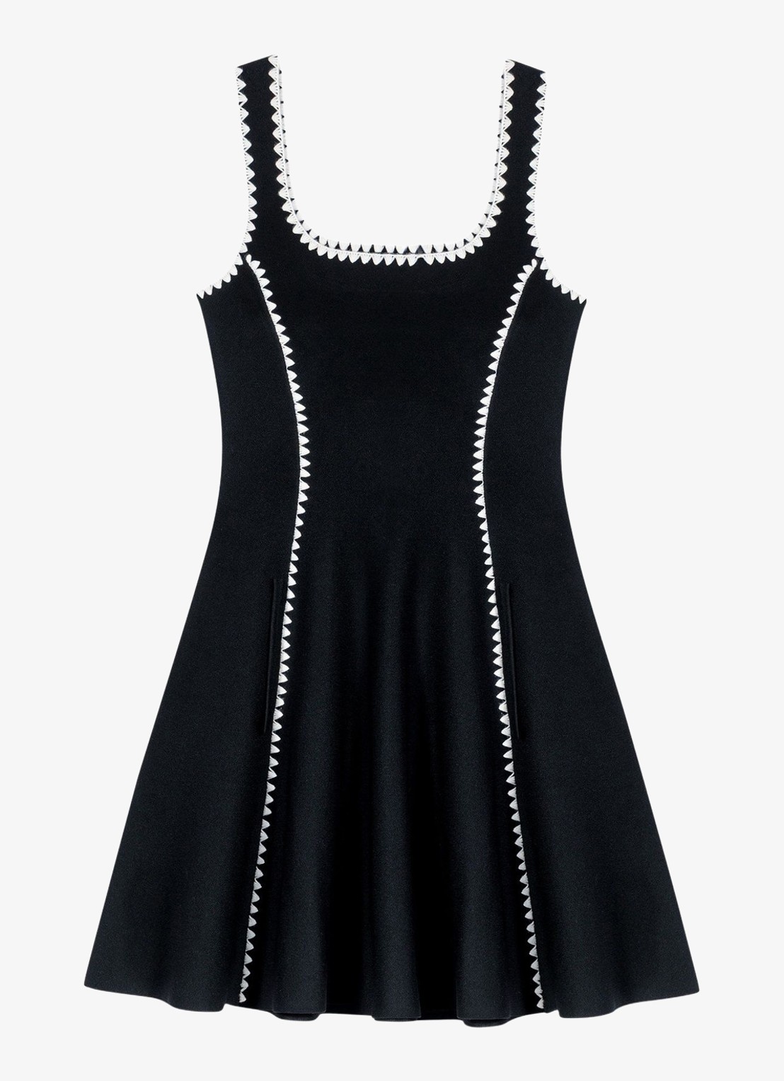 Maje Mini jurk met steekzakken - voorkant 5 zwart