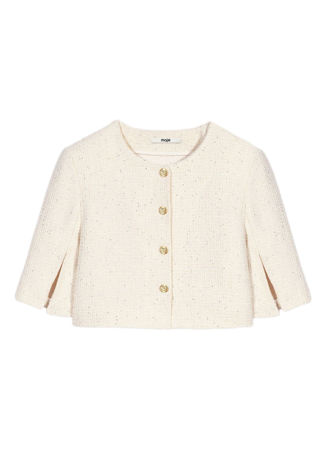 Maje Mini jurk met tweed-look - detail 2 beige