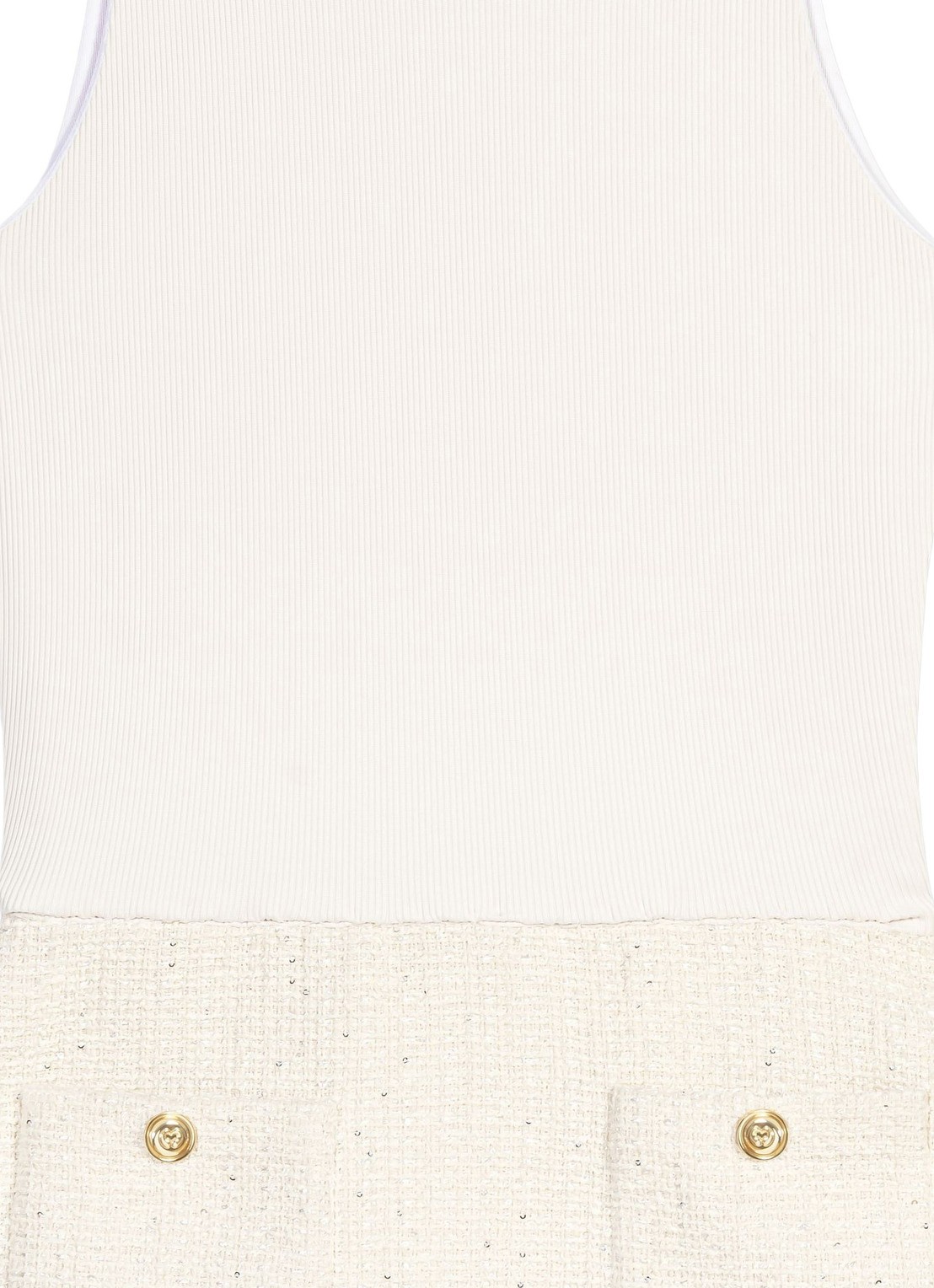 Maje Mini jurk met tweed-look - detail 4 beige