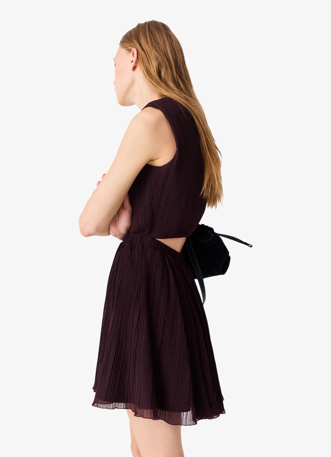 Maje Mini jurk met V-hals - detail 4 paars