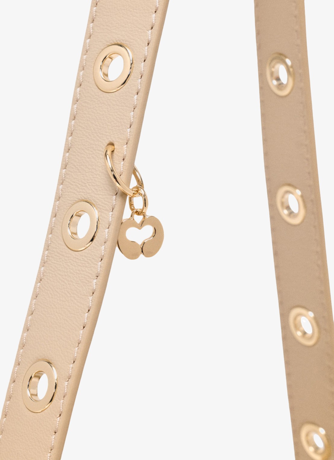 Maje Mini Miss M tas van getikte leder - detail 3 creme