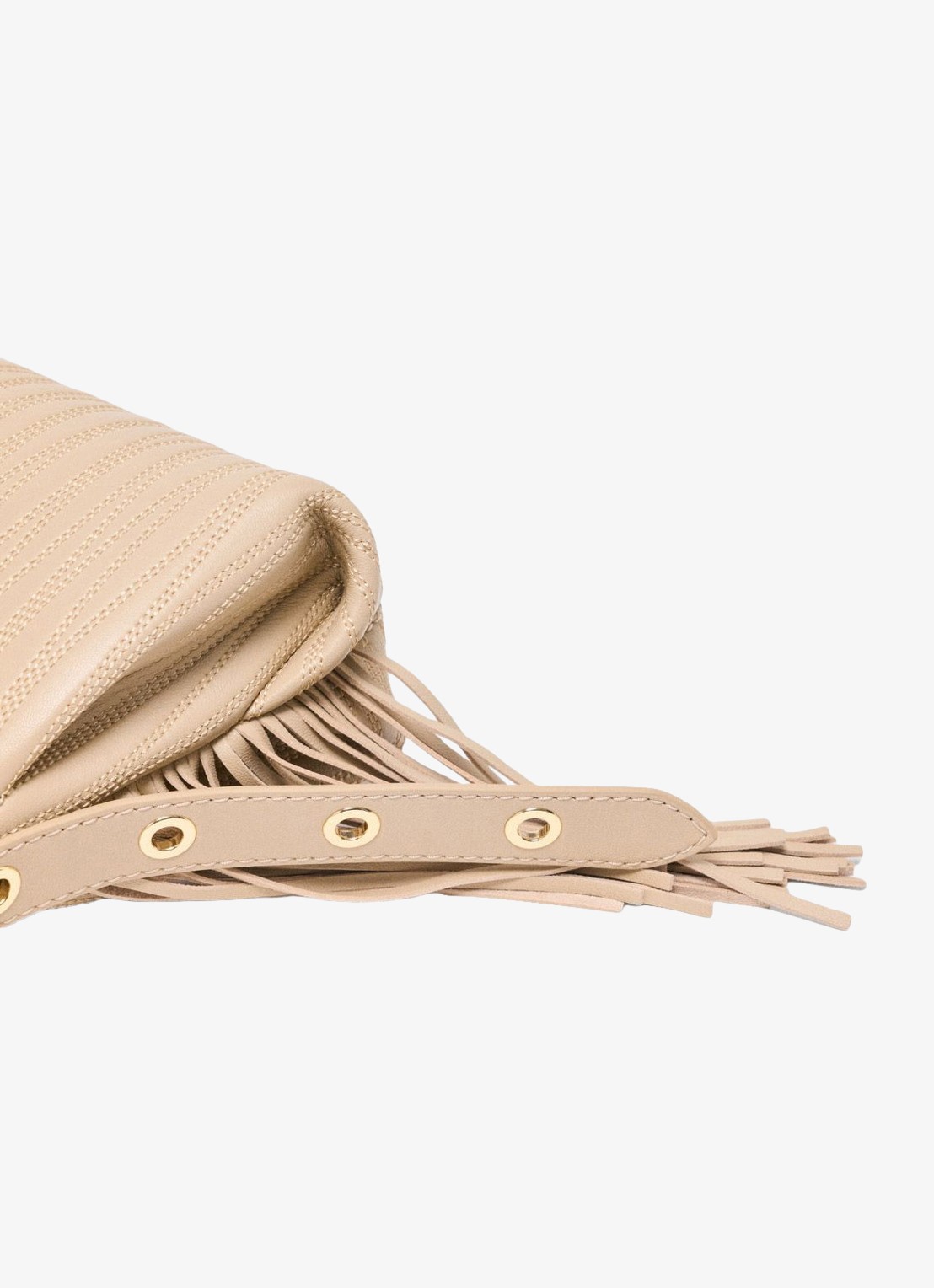 Maje Mini Miss M tas van getikte leder - detail 5 creme