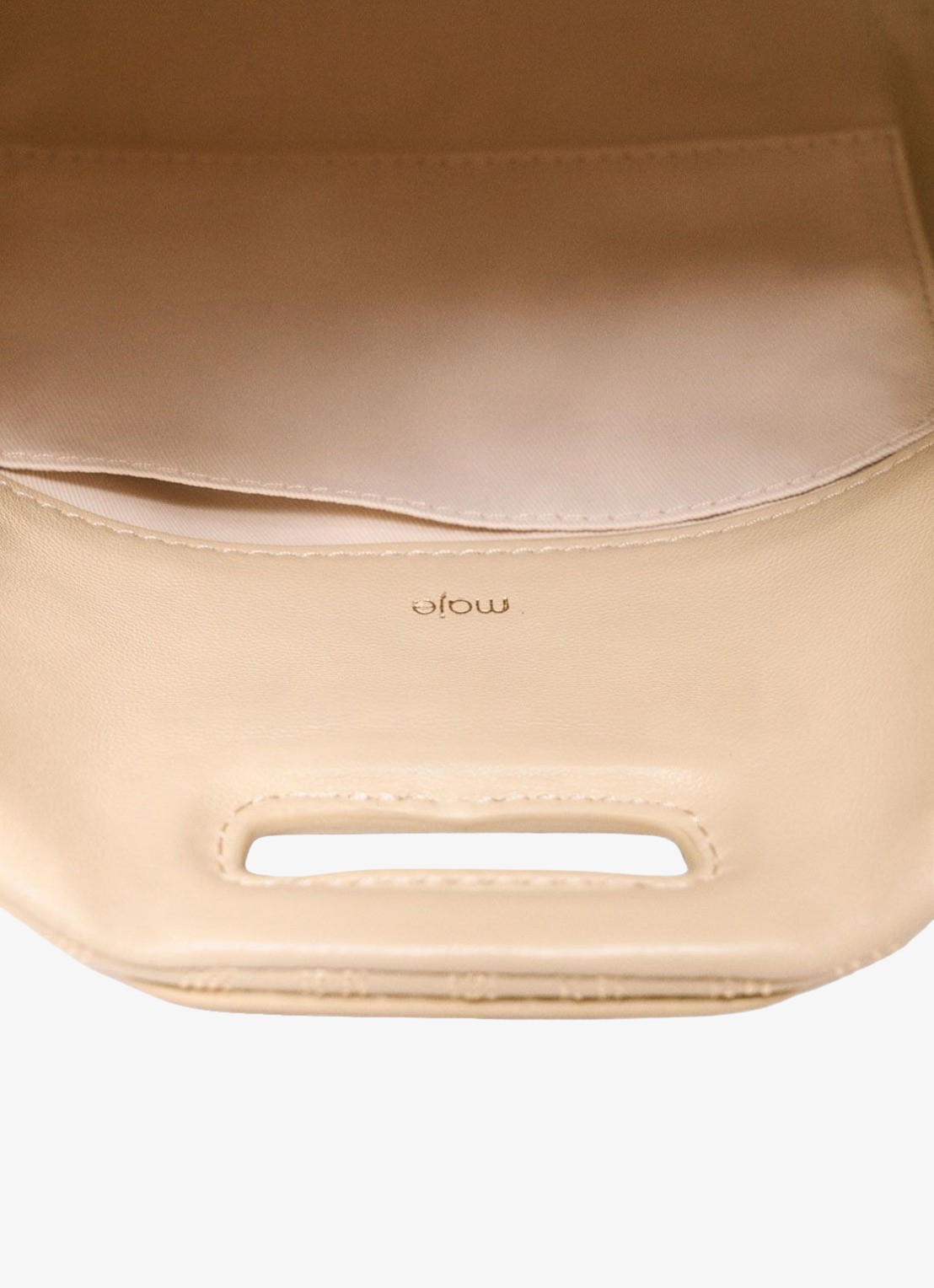 Maje Mini Miss M tas van getikte leder - detail 6 creme