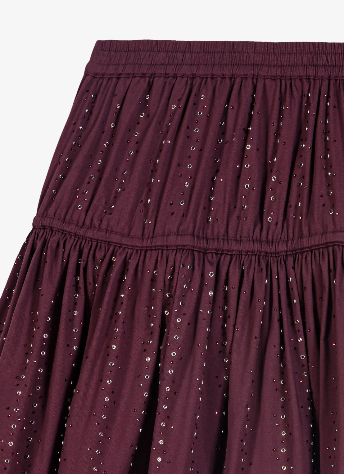 Maje Mini rok met lurex - detail 4 bordeauxrood