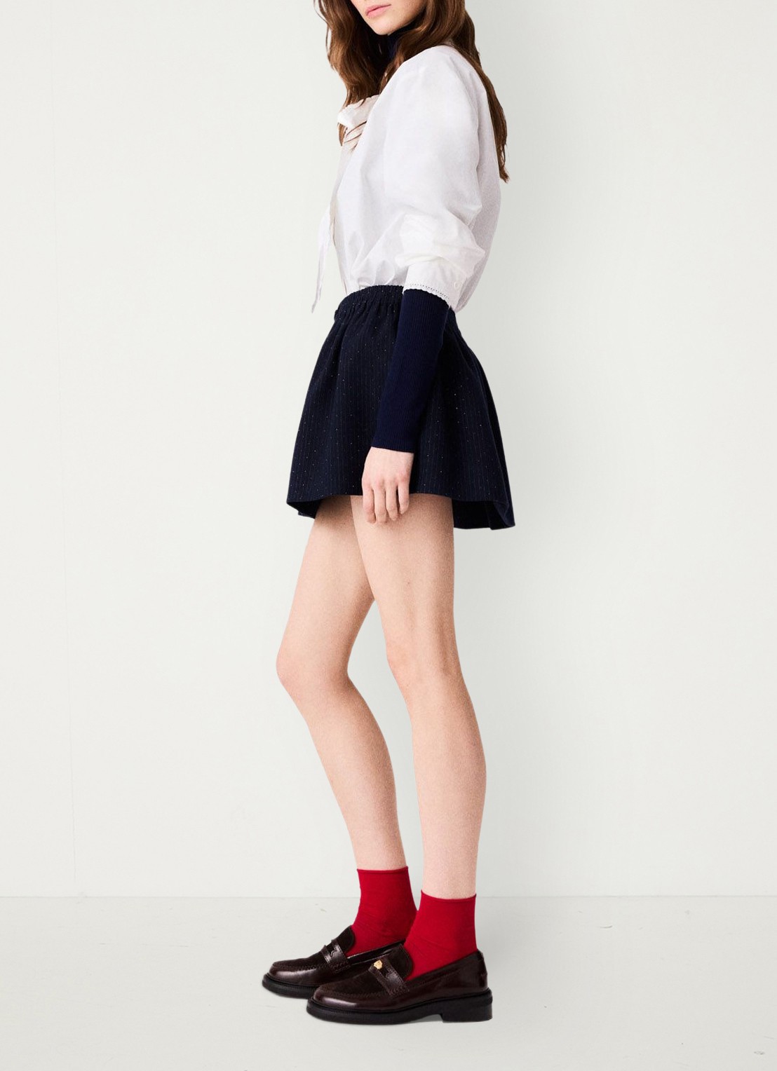 Maje Mini rok met strass - detail 3 donkerblauw