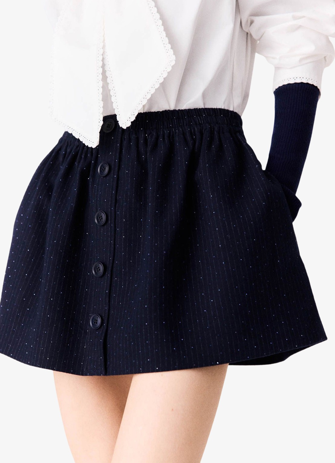 Maje Mini rok met strass - detail 5 donkerblauw