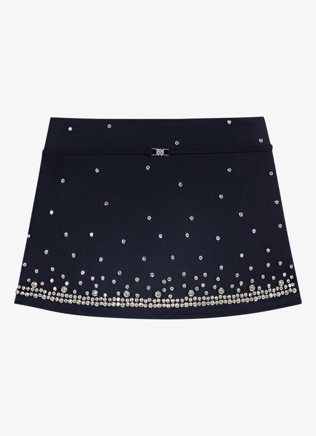 Maje Mini skort in wolblend met srass - voorkant donkerblauw