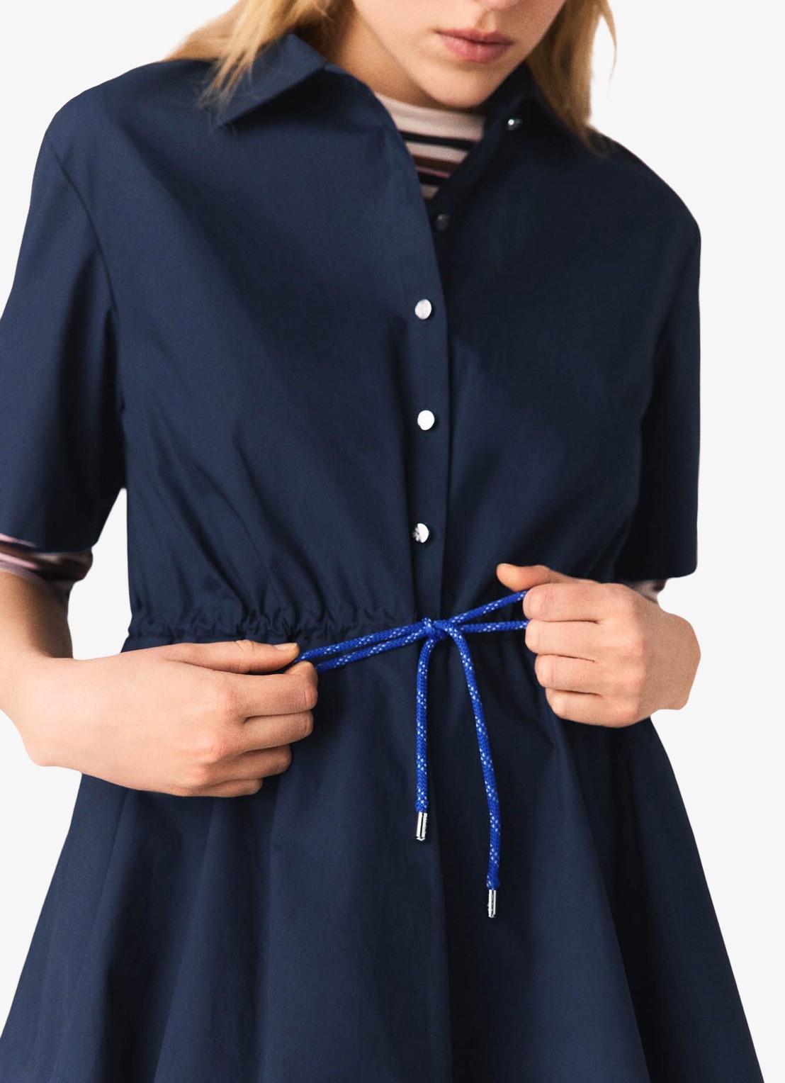 Maje Mini tuniekjurk met trekkoord - detail 3 blauw