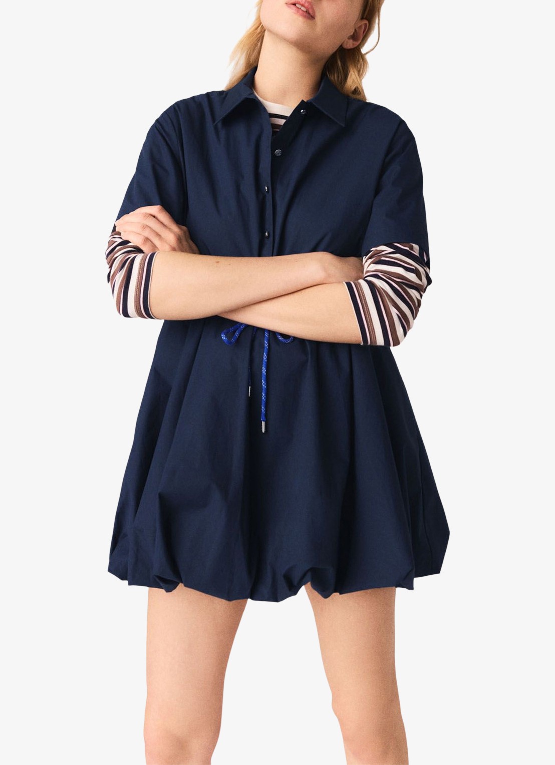 Maje Mini tuniekjurk met trekkoord - detail 5 blauw