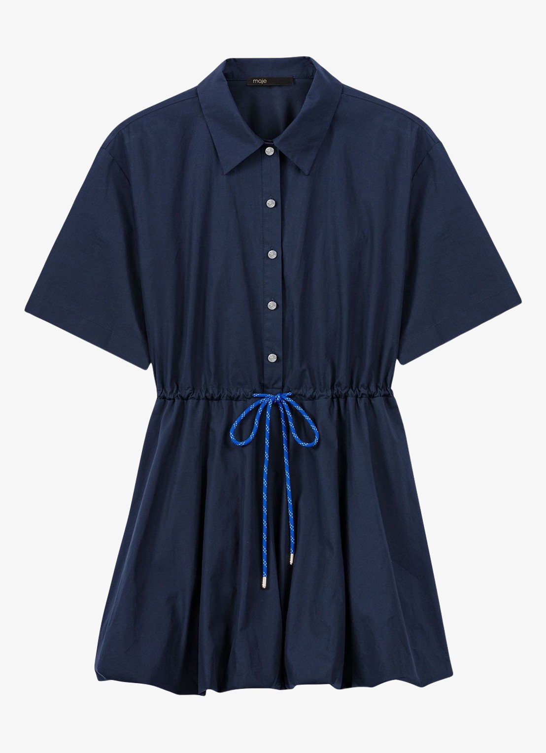 Maje Mini tuniekjurk met trekkoord - voorkant 7 blauw