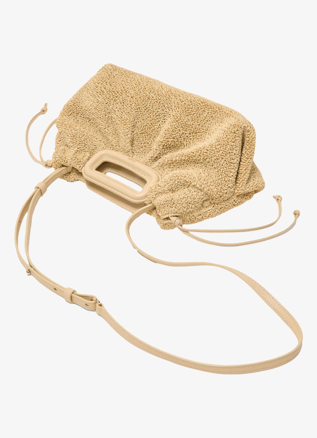 Maje Mipli handtas met structuur en afneembare schouderriem - detail beige