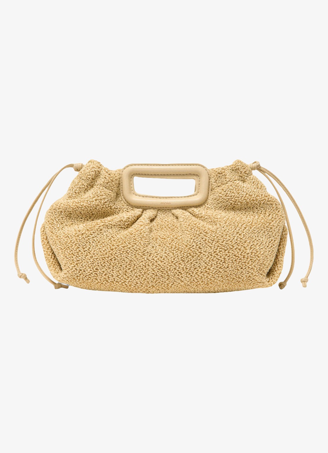 Maje Mipli handtas met structuur en afneembare schouderriem - voorkant 6 beige