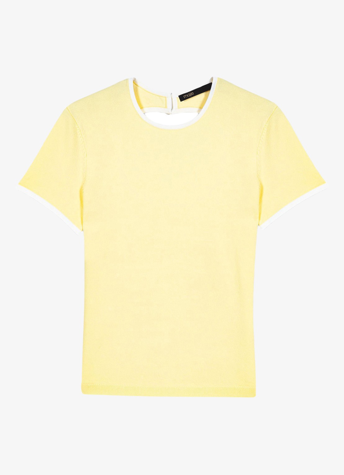 Maje Mipose T-shirt met cut-out detail - voorkant 6 licht geel