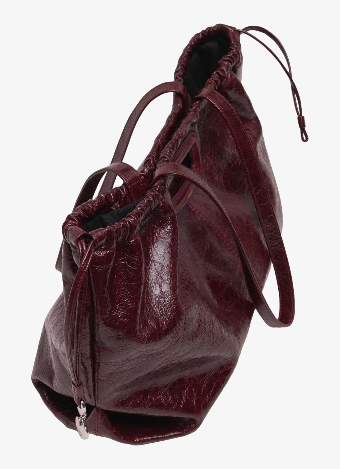 Maje Miss M Cabasused schoudertas van leer - detail 8 bordeauxrood