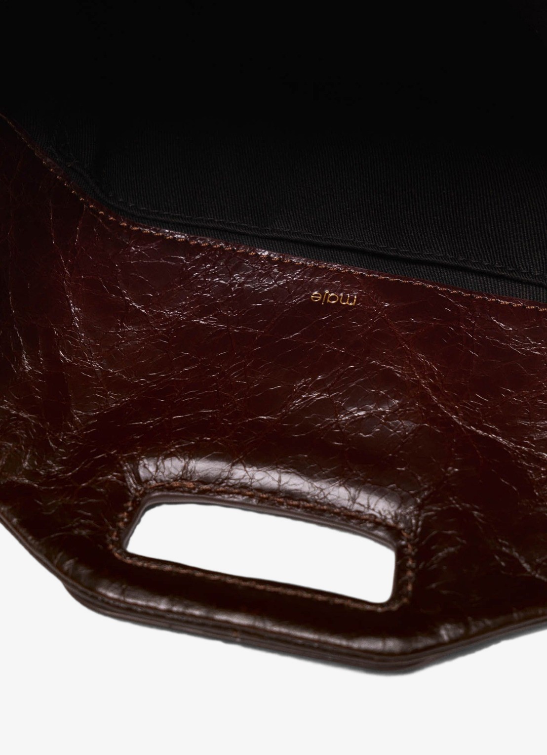 Maje Miss M handtas van leer met afneembare schouderriem - detail 4 donkerbruin