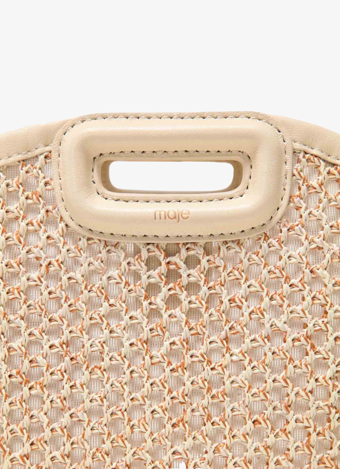 Maje Miss M Mini handtas met gevlochten detail - detail 3 beige