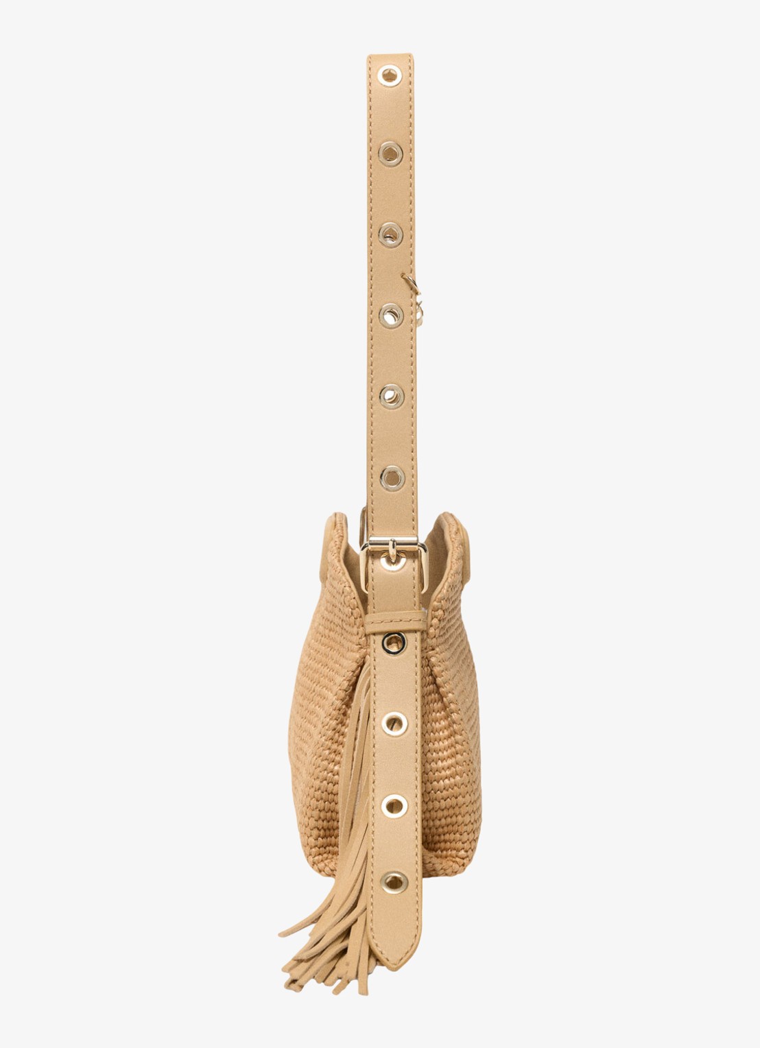 Maje Miss M Mini Raf City crossbodytas met gevlochten detail - detail beige