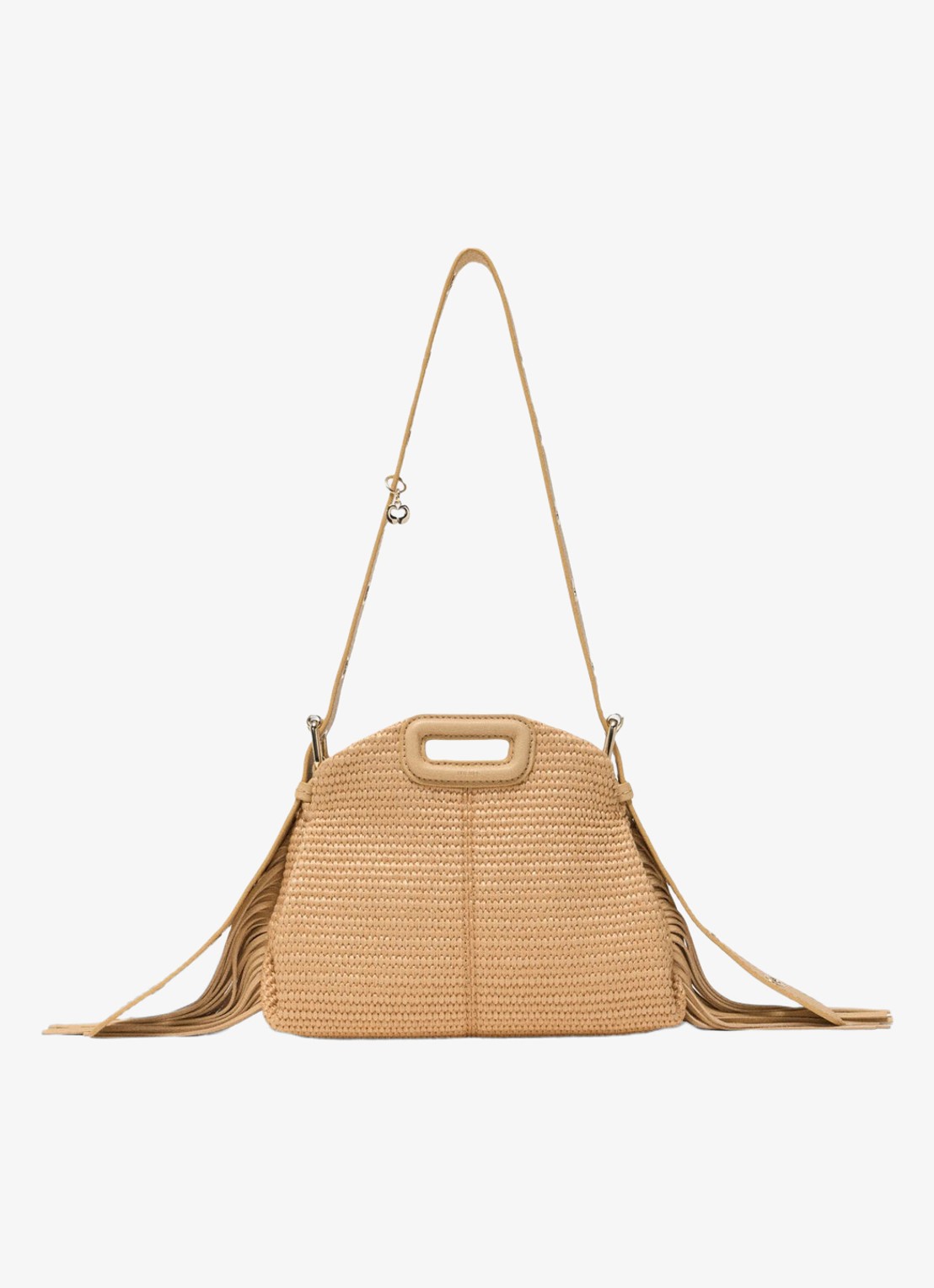 Maje Miss M Mini Raf City crossbodytas met gevlochten detail - voorkant 6 beige