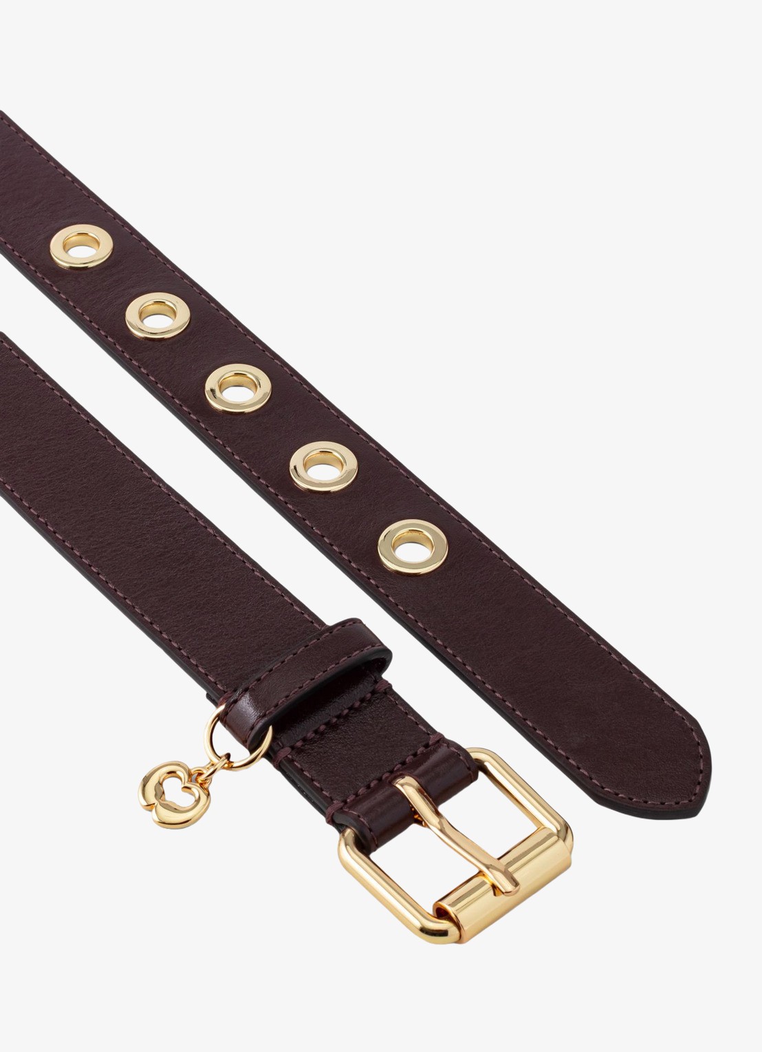 Maje Miss M riem van leer - detail 2 donkerbruin