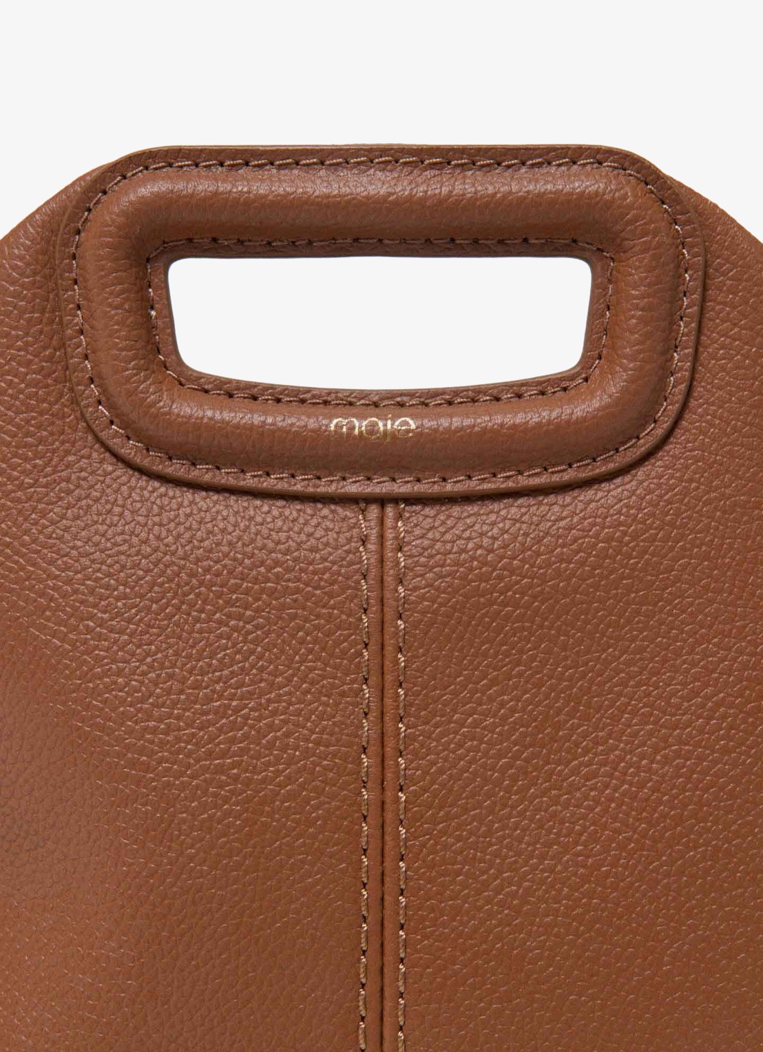 Maje Miss M schoudertas van leer met franjes - detail 3 bruin