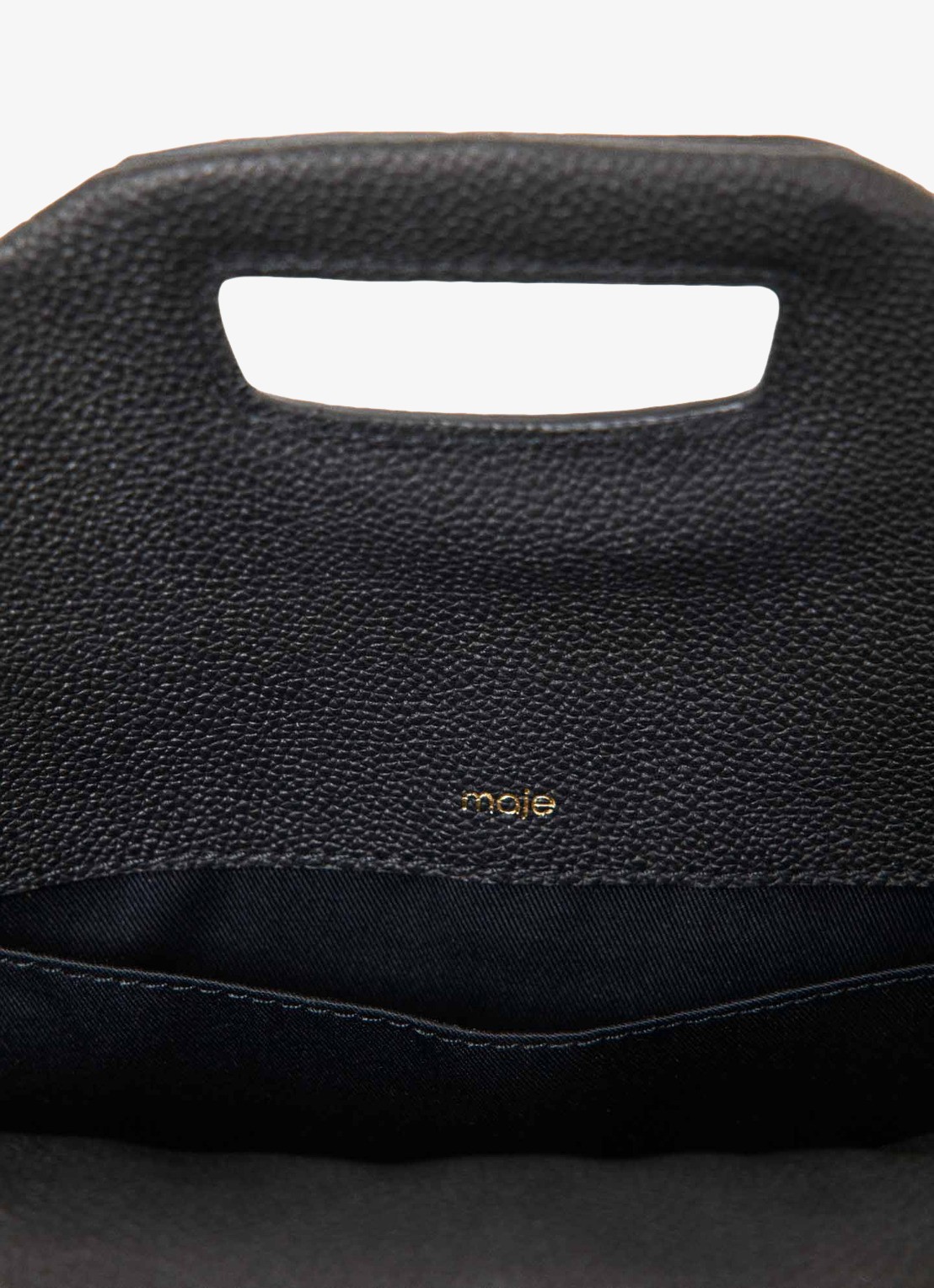 Maje Miss M schoudertas van leer met franjes - detail 6 blauw