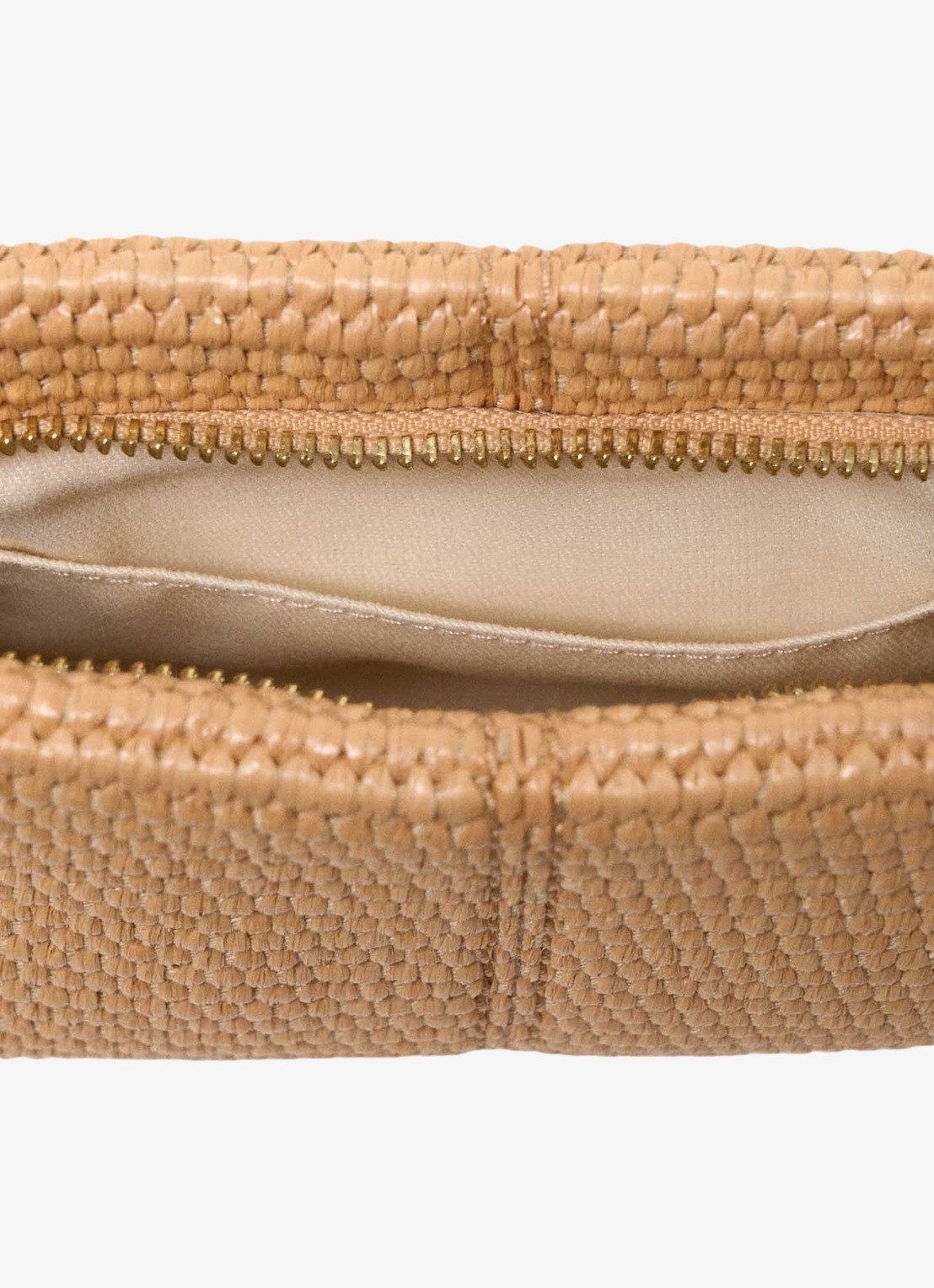 Maje Miss M schoudertas van leer met gevlochten detail  - detail 7 beige