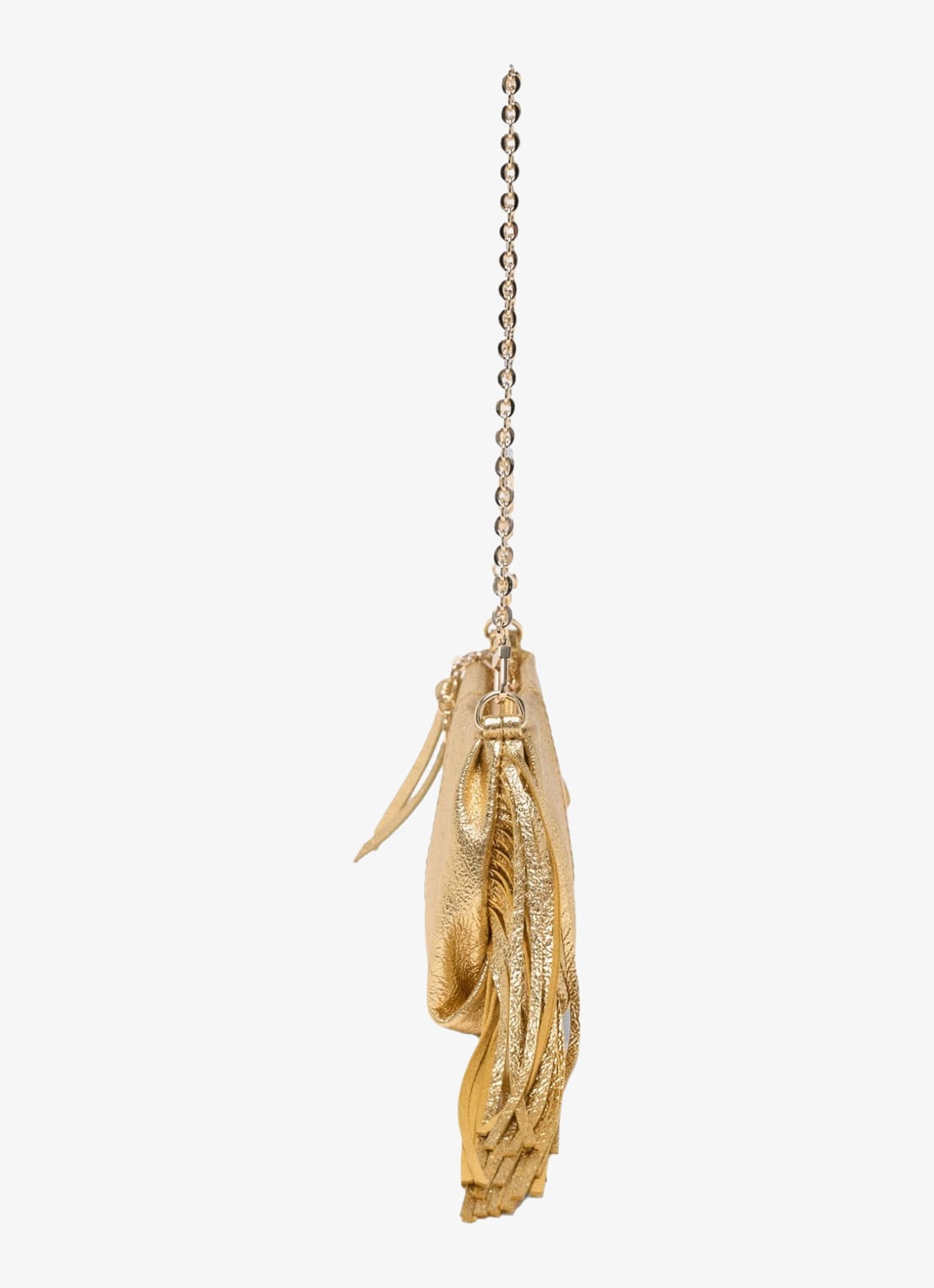 Maje Miss M schoudertas van schapenleer met metallic finish - detail 2 goud