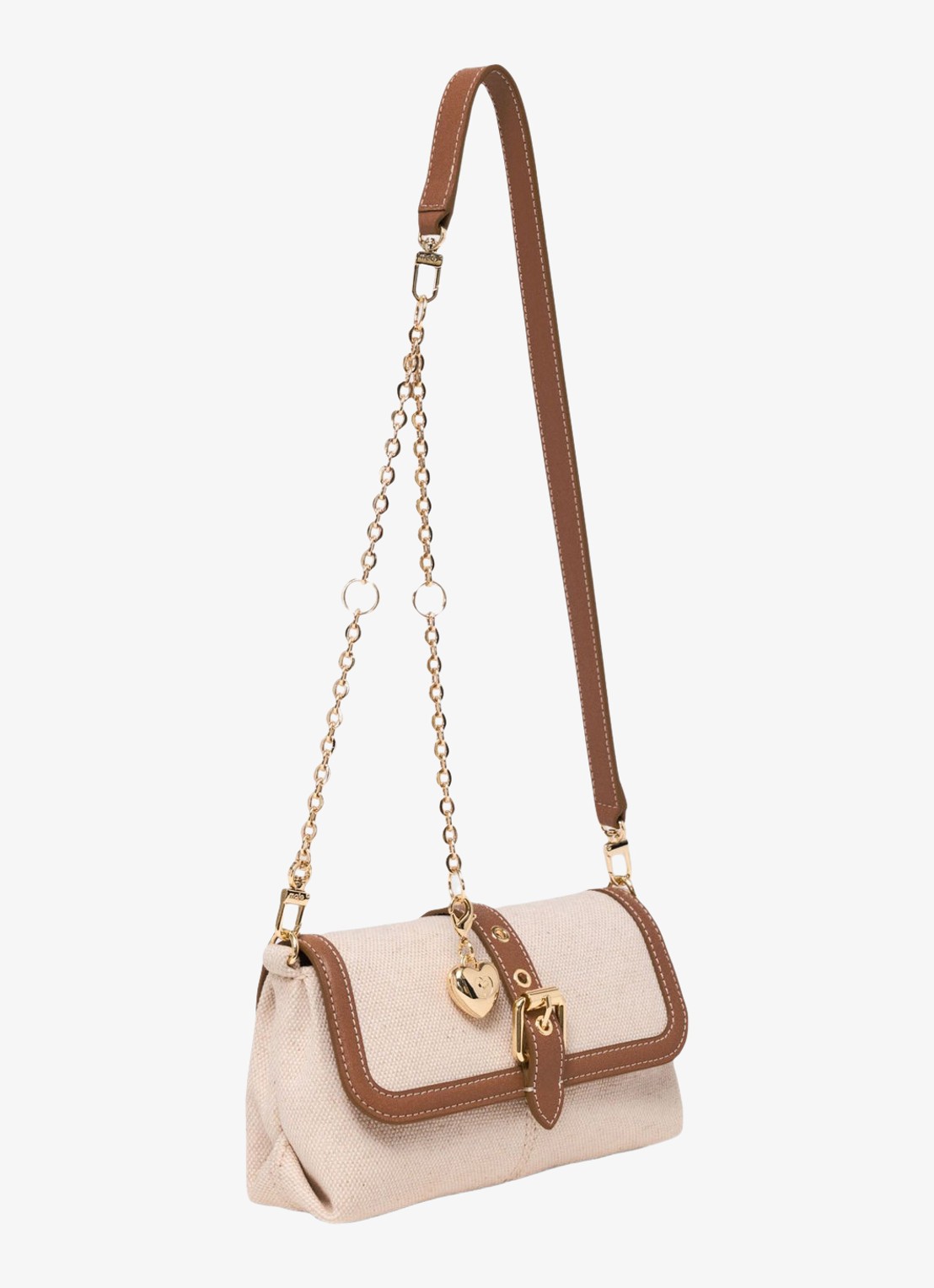 Maje Miss M Walk tas van canvas en leer - detail 4 moca / wit