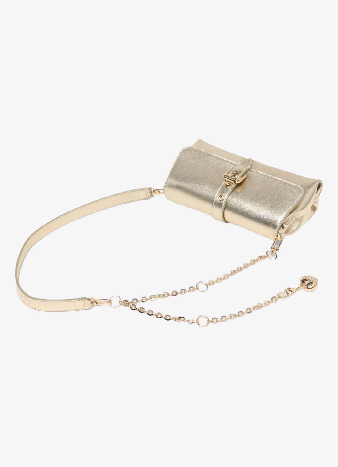 Maje Miss M Walkmetal crossbodytas van leer met metallic finish - detail 5 goud