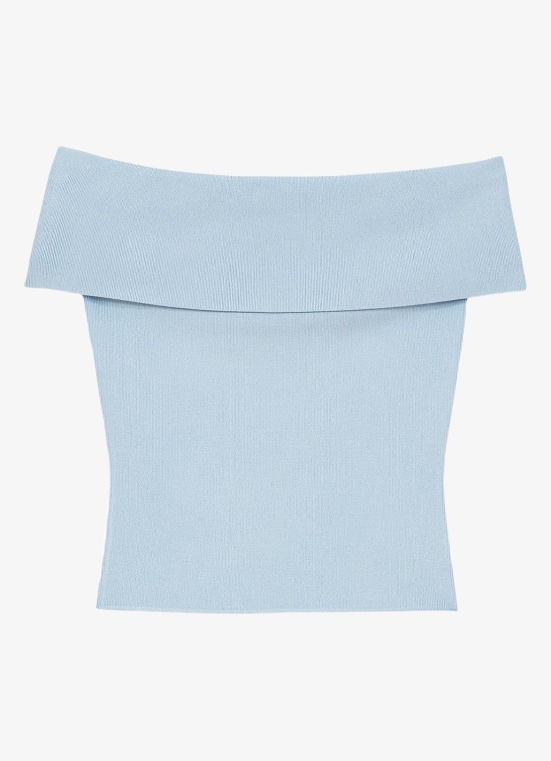 Maje Momency strapless top met ribstructuur - voorkant blauw